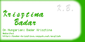 krisztina badar business card
